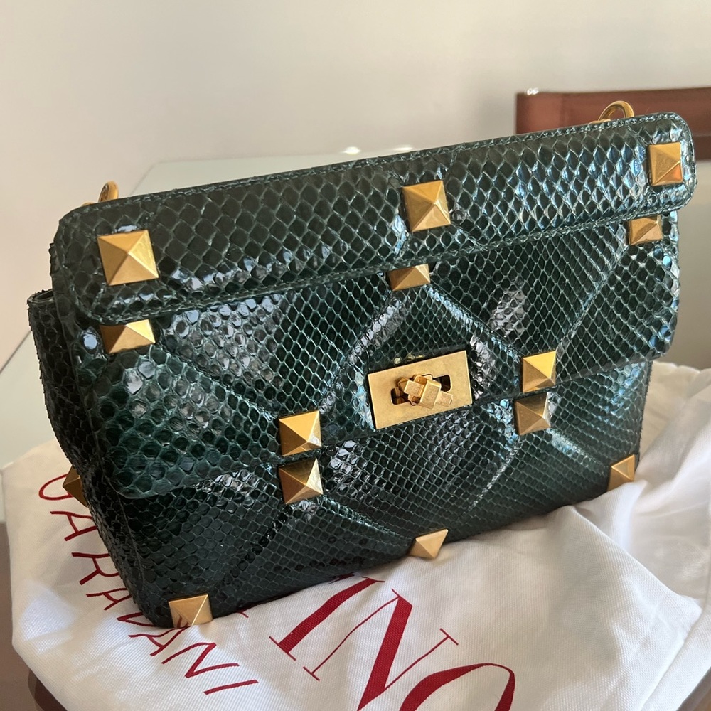 Brand new- RARE python Valentino roman stud medium shoulder bag